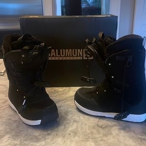 Snowboard boots women’s 7.5 Salomon black on black /lime yellow